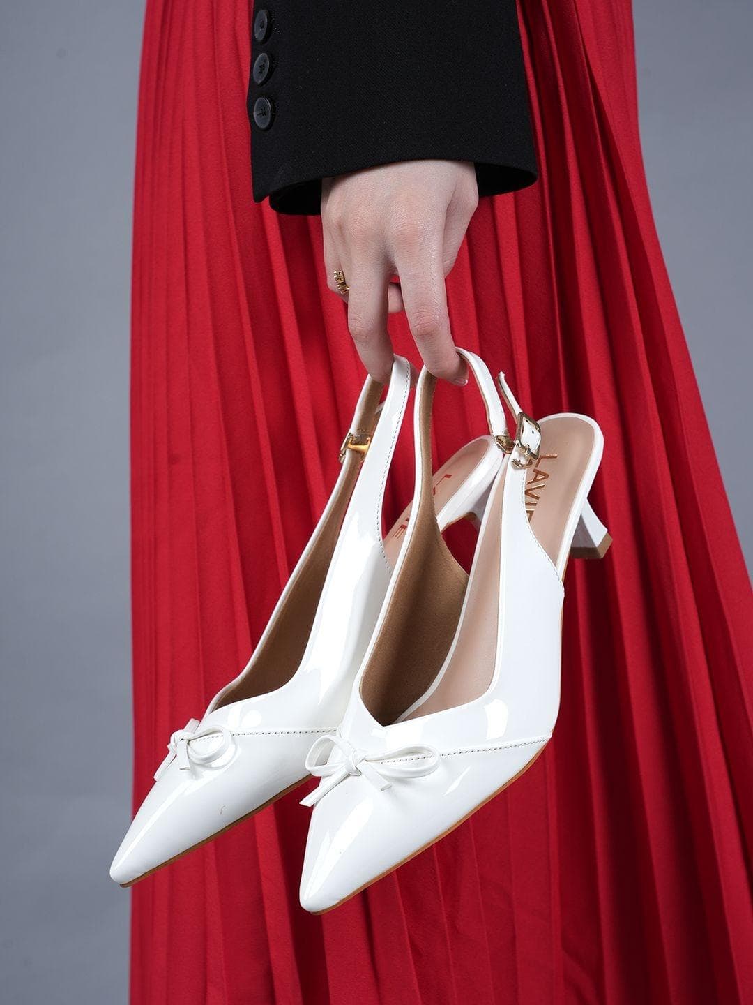 Lavie Slim Heeled Pumps with Bows