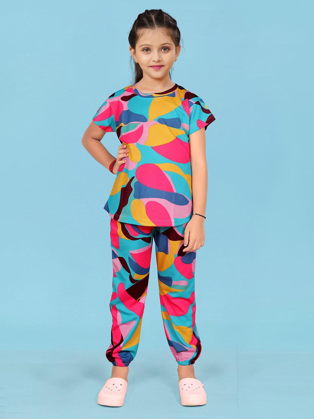 LITBABY Girls Printed Short Sleeves Nightdress