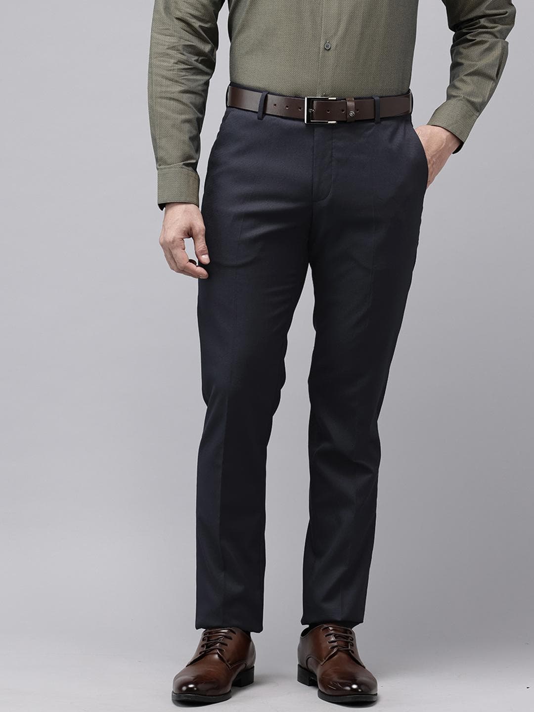 Arrow Men Textured Hudson Tailored Fit Formal Trousers