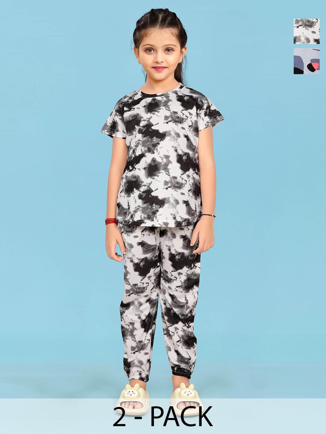 LITBABY Girls Printed Short Sleeves Nightdress