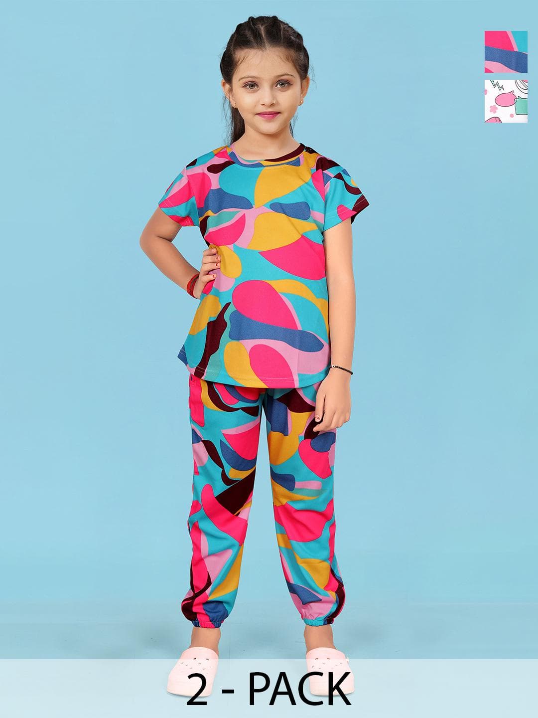 LITBABY Girls Printed Short Sleeves Nightdress
