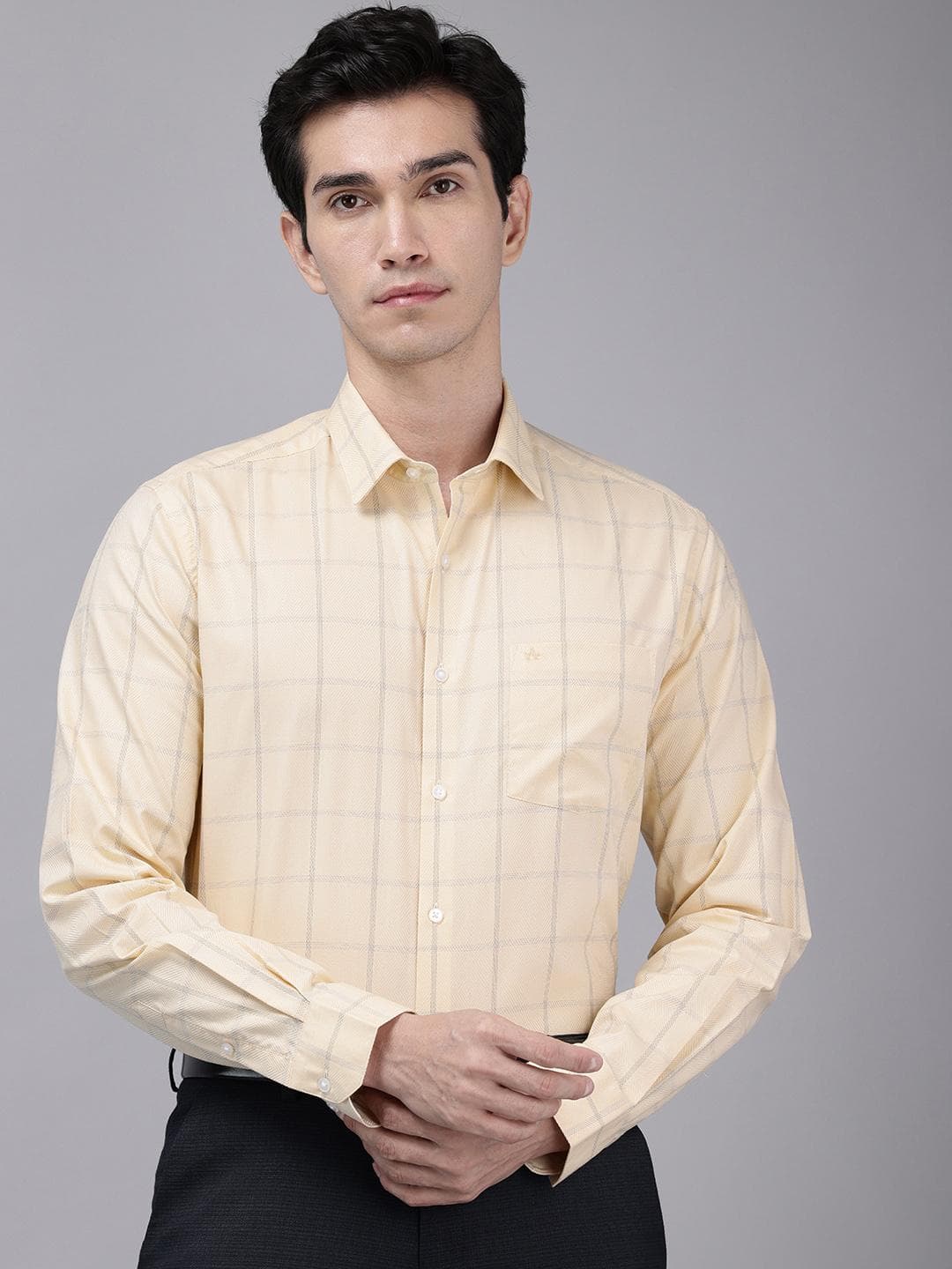 Arrow Pure Cotton Checked Manhattan Slim Fit Formal Shirt
