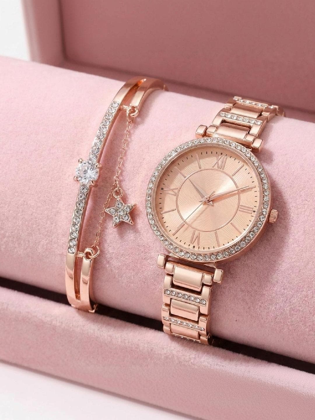 WATCHSTAR Women Dial & Bracelet Style Straps Analogue Watch Glory Copper&Star BraceletW