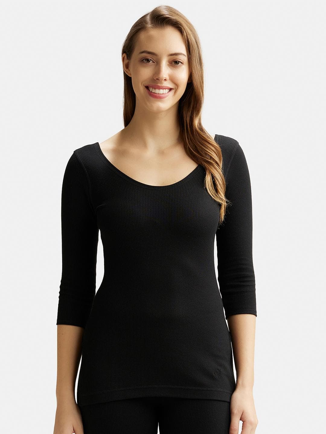 Jockey Super Combed Cotton Three Quarter Sleeve Thermal Top With Staywarm Technology-2503