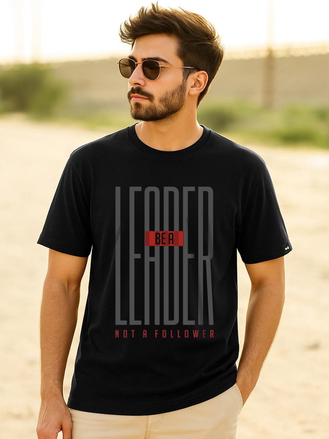 Bewakoof Men Black Printed Round Neck Pure Cotton T-shirt