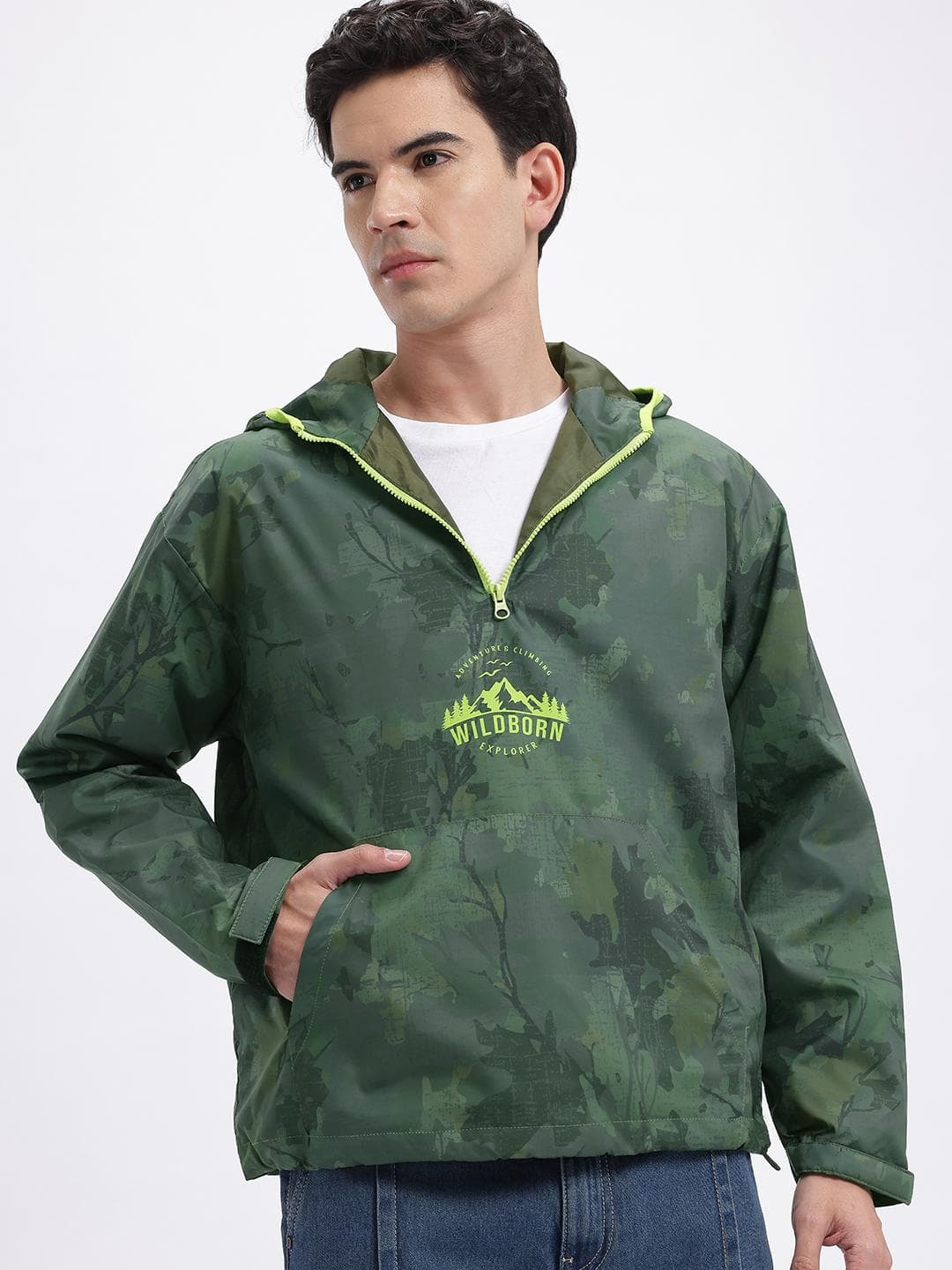 glitchez Men Camouflage Windcheater Tailored Jacket
