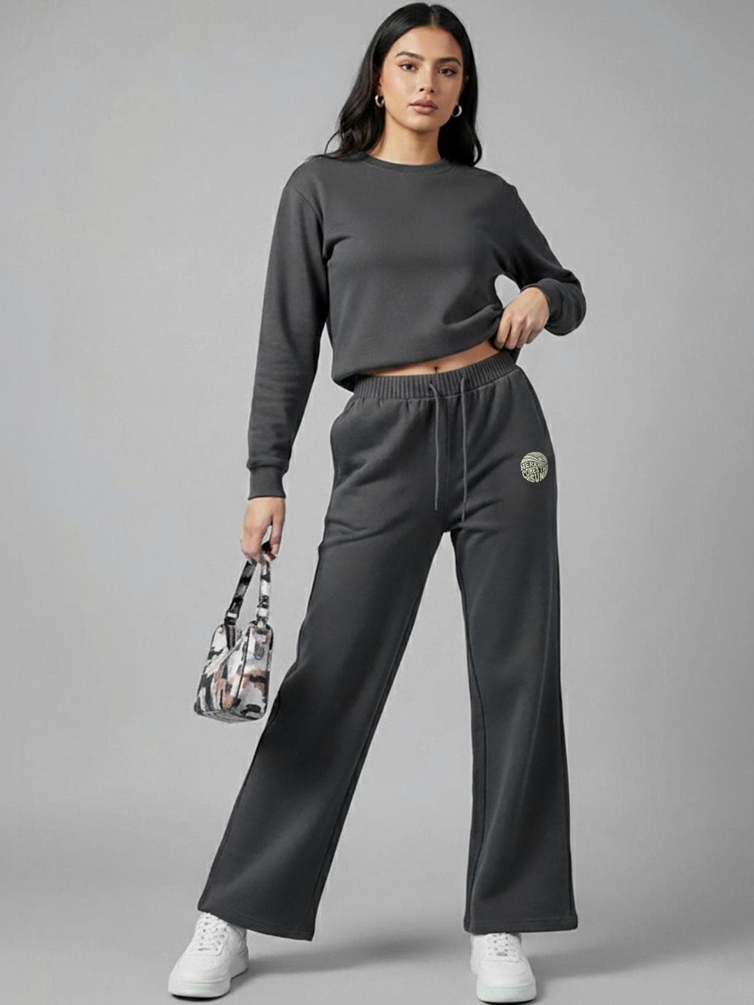 glitchez Women Wide Leg Regular Track Pants
