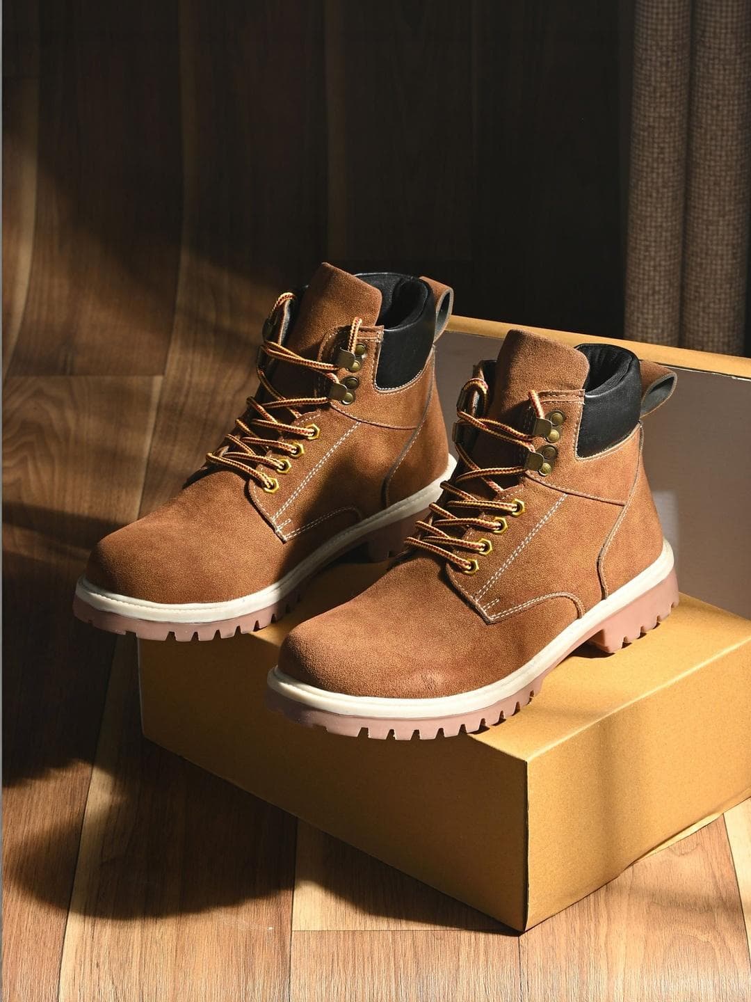 Buy The Roadster Lifestyle Co Men Round Toe Lace Ups Boots - - Footwear for Men