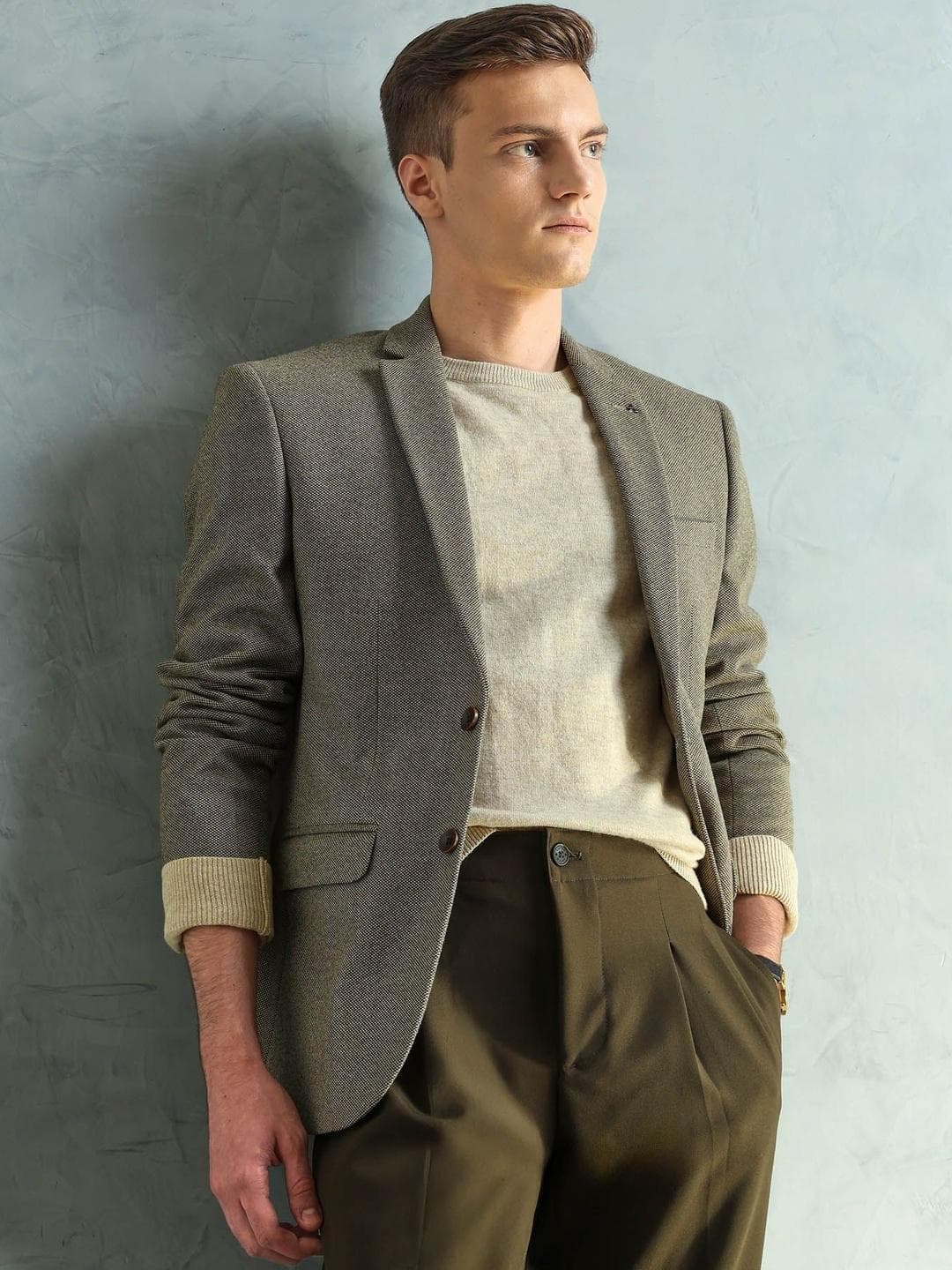 Arrow Men Notched Lapel Long Sleeves Single Breasted Blazers