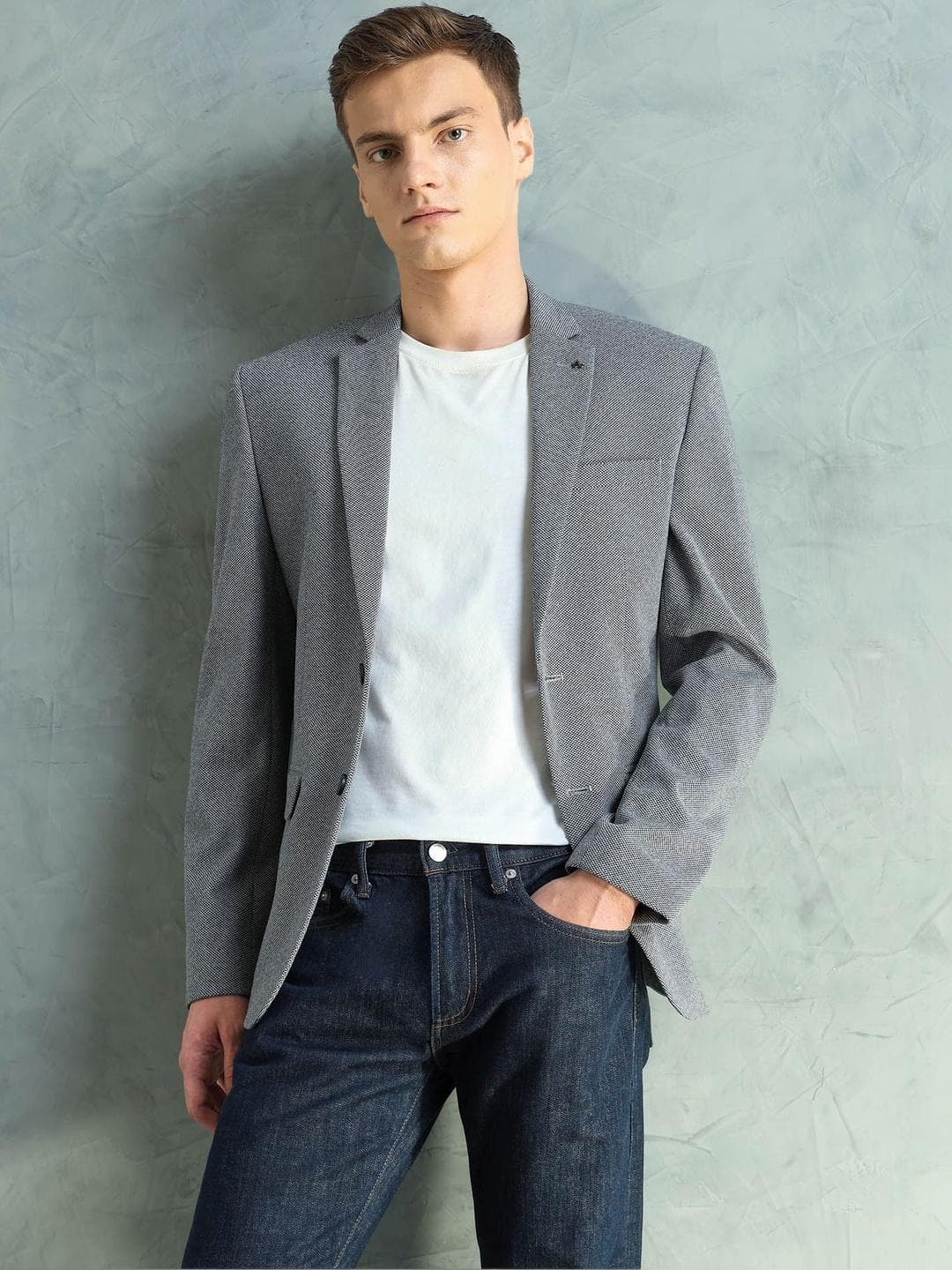 Arrow Men Notched Lapel Long Sleeves Single Breasted Blazers