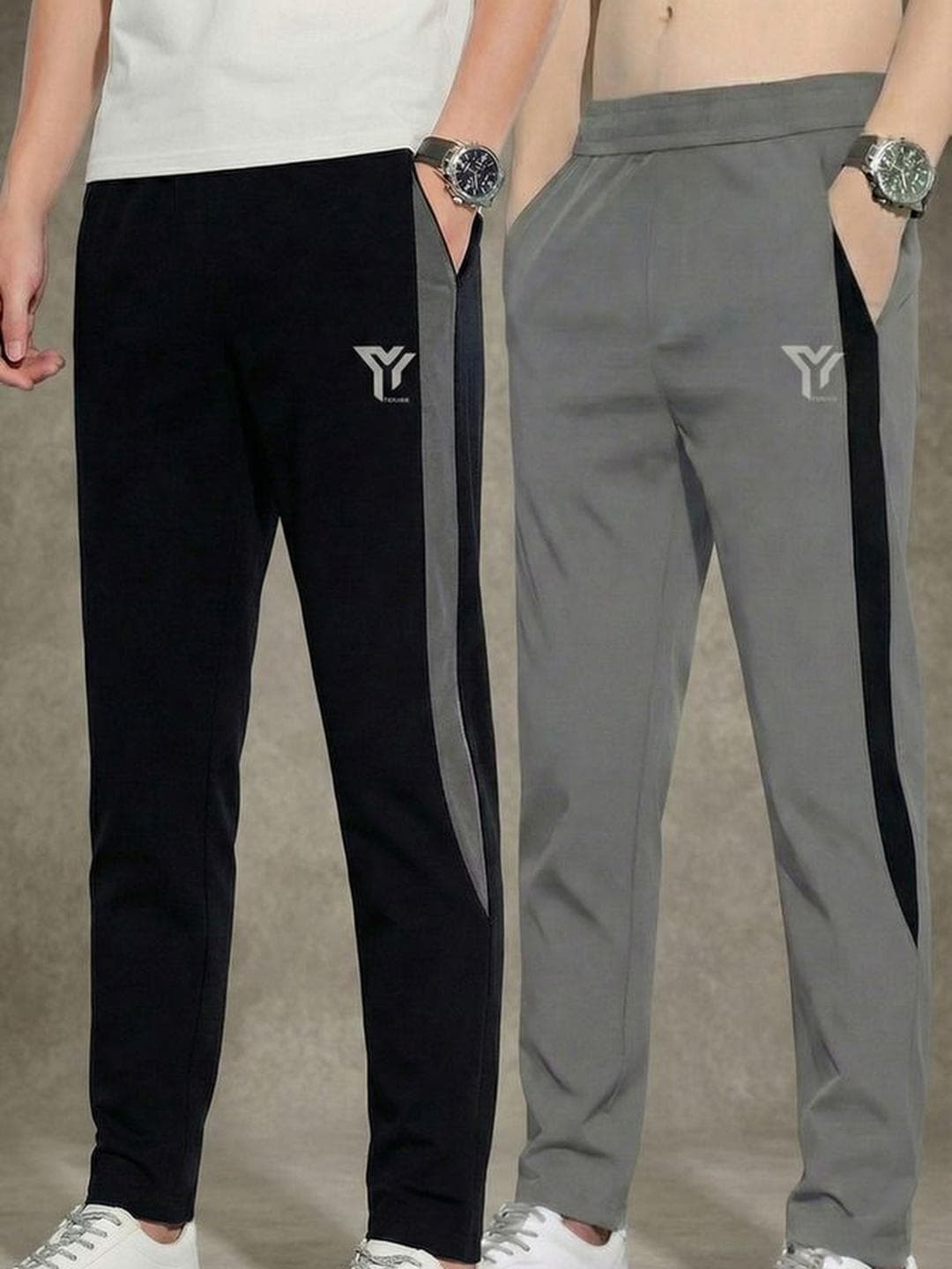 YUNEK Men Pack of 2 Rapid Regular Track Pants