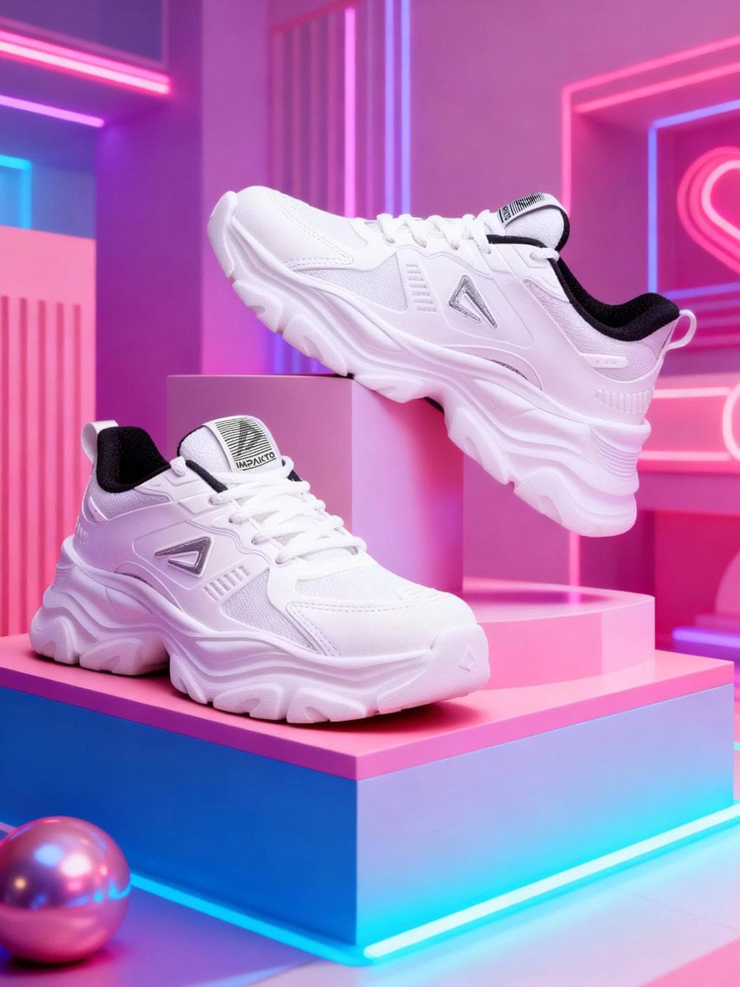 IMPAKTO Chunky CoreMax Sneakers, High-Top Platform, Rounded to Pampering Cushioned Insole