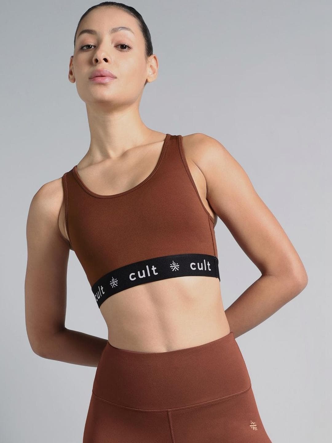 Buy CULT Women Brown Move Easy High Support Sports Bra - - Apparel for Women