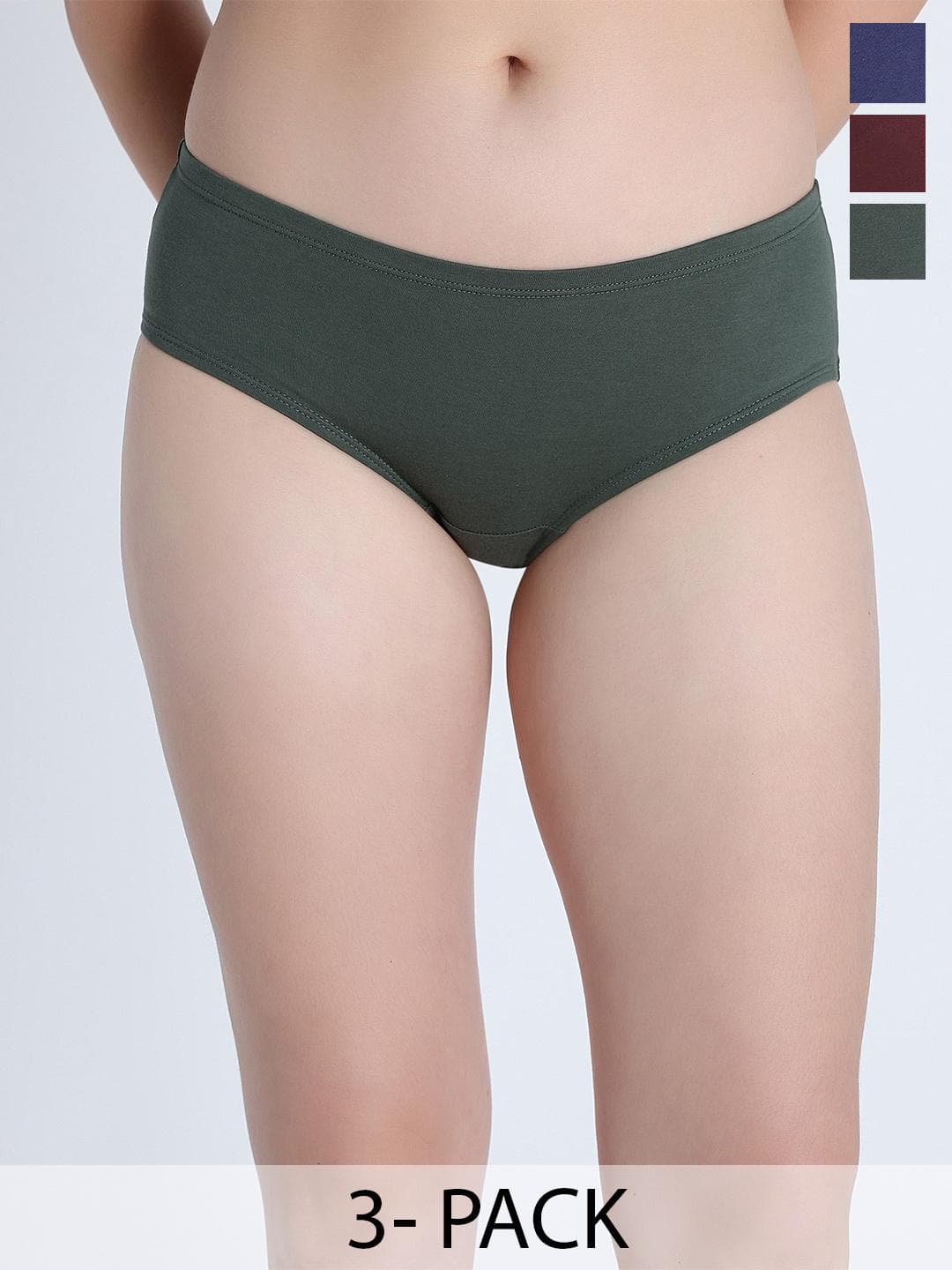Zivame Women Pack Of 3 Mid-Rise Hipster Briefs