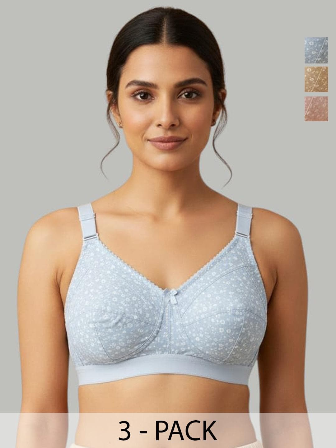 Sutjena Pack Of 3 Floral Bra Full Coverage