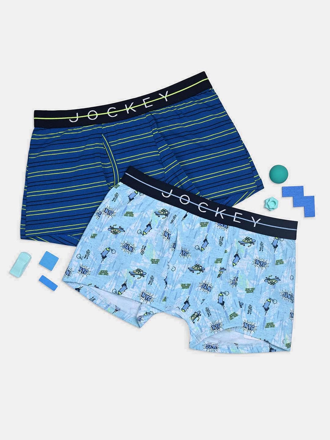 Jockey Boys Pack of 2 Super Combed Cotton Printed Brief with Ultrasoft Waistband-NB01