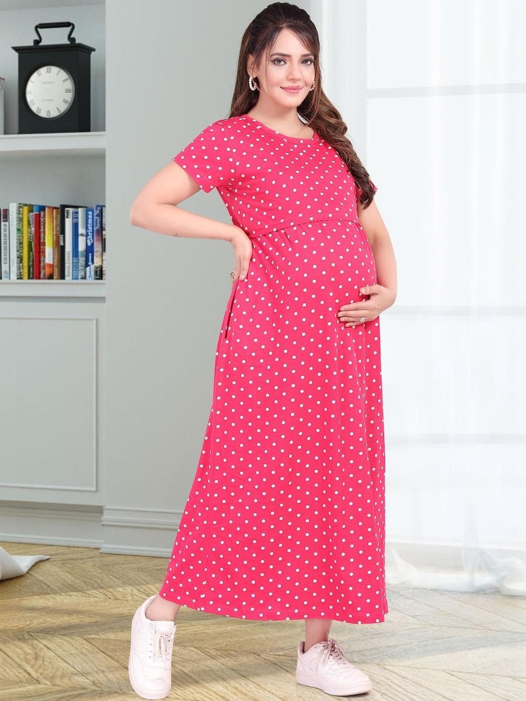 MomsBae Printed Maxi Nightdress