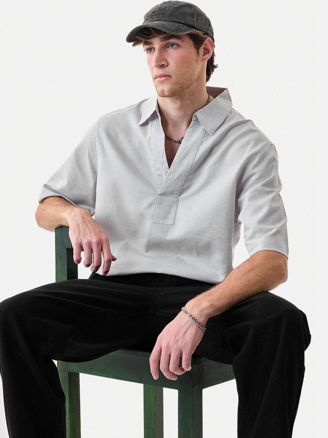 Snitch Cotton Linen Short Sleeves Shirt