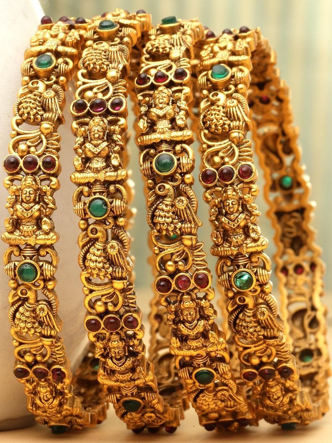 Buy PANASH Set Of 4 24 CT Gold Plated AD Stone Studded Adjustable Bangles - - Accessories for Women