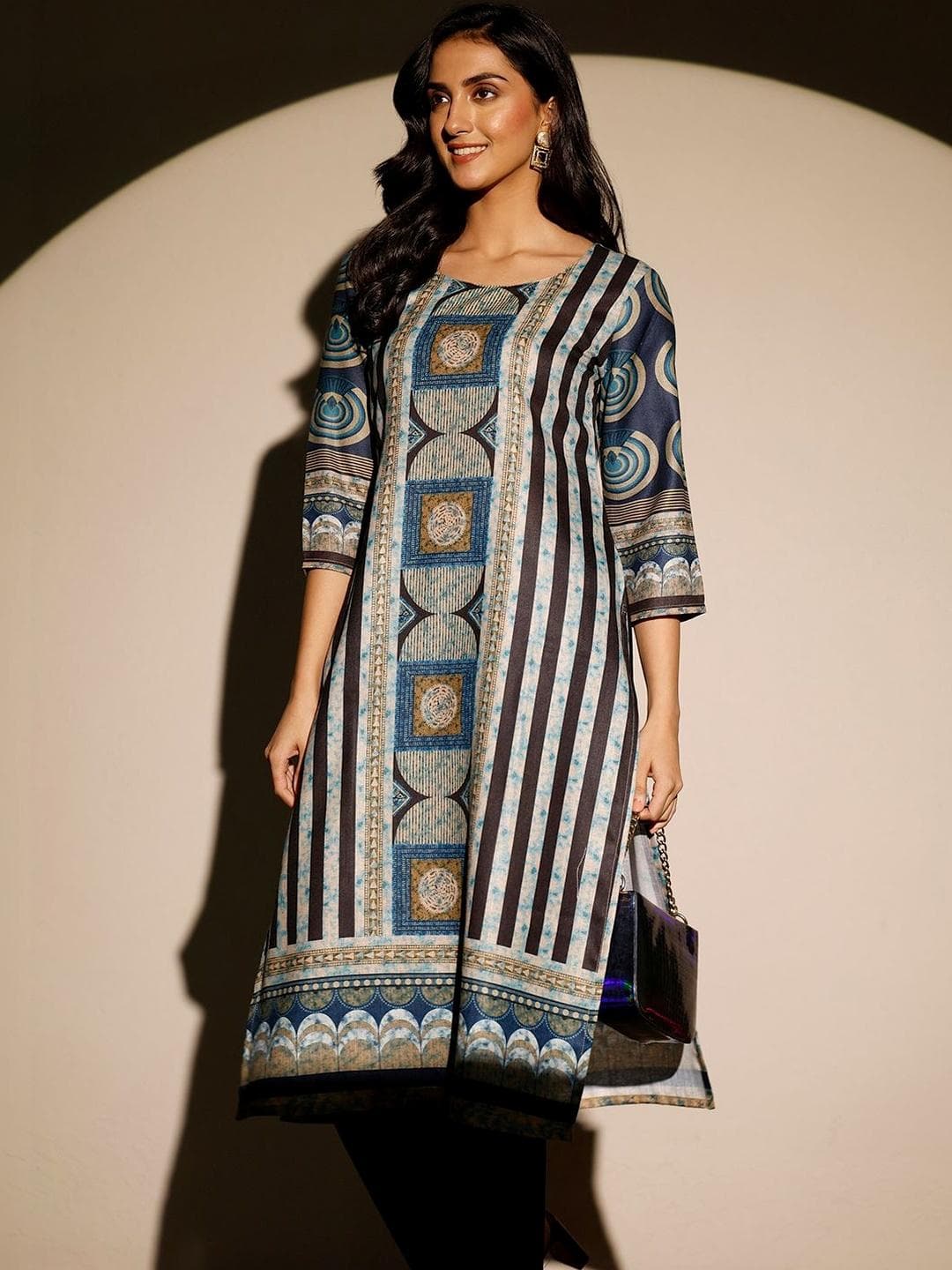 Libas Women Geometric Printed Indie Prints Kurta