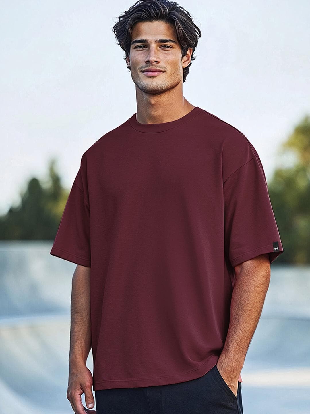 Bewakoof Men Drop-Shoulder Sleeves Cotton Loose T-shirt