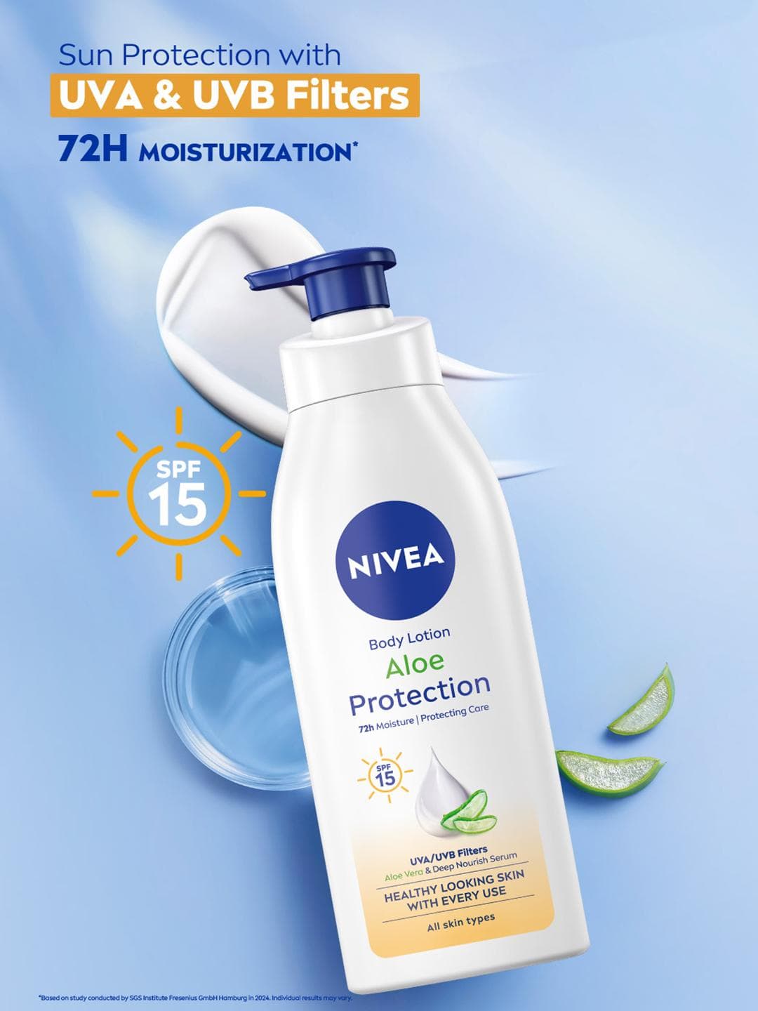 Buy NIVEA Unisex Aloe Protection Deep Moisture Serum Body Lotion SPF 15 400 Ml - - Personal Care for Unisex Kids