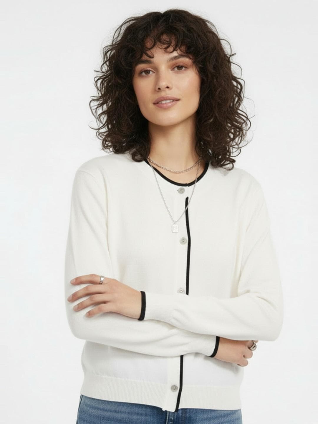 glitchez Button Closure Cardigan