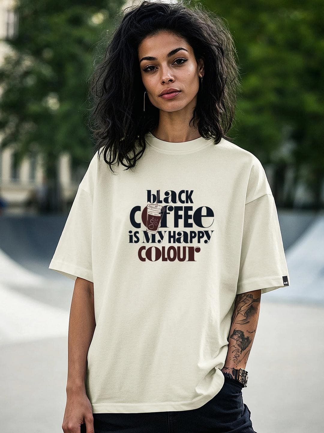 Bewakoof Women Typography Printed Round Neck Cotton Oversized T-shirt
