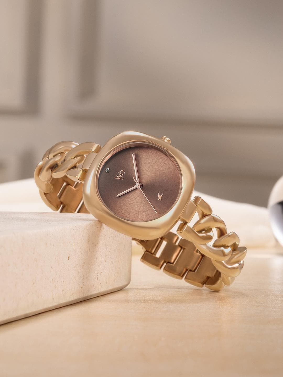 Fastrack Vyb Spotlight Quartz Mocha MousseDial Analog Watch For Women - FV60109WM02W
