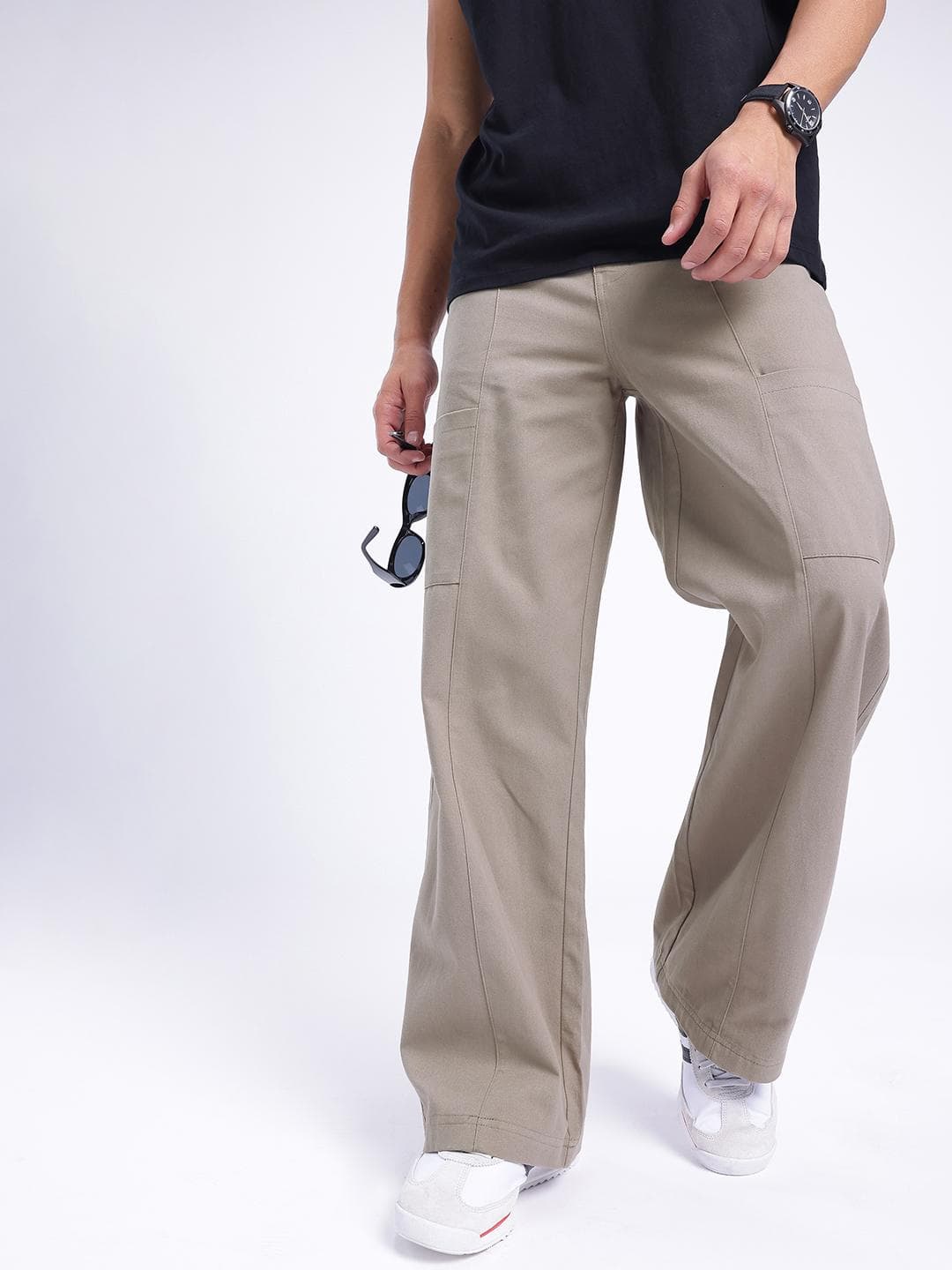 glitchez Men Wide Leg Cargos Trousers