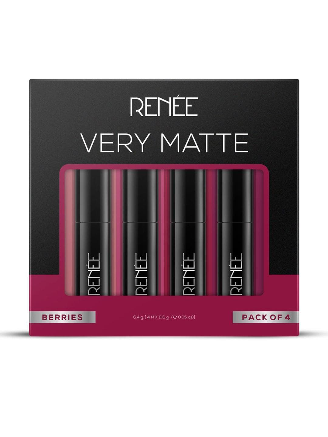 Renee Set Of 4 Very Matte Long Lasting Lipstick - 1.6 g - Berries