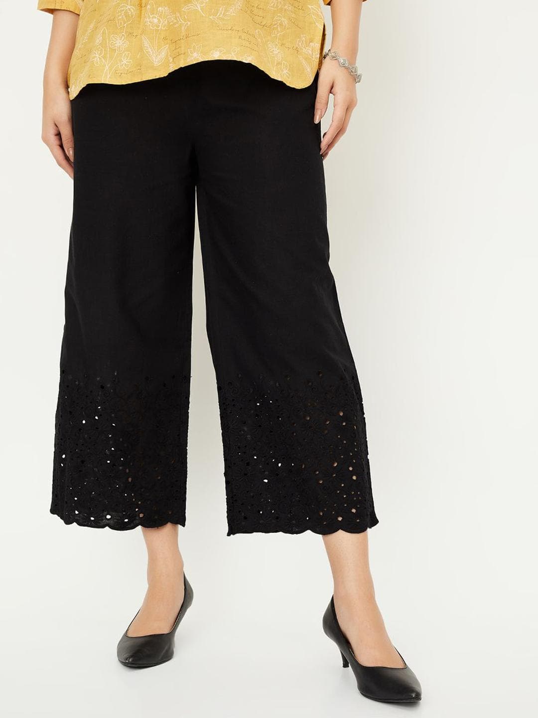 max Women Cotton Cropped Palazzos