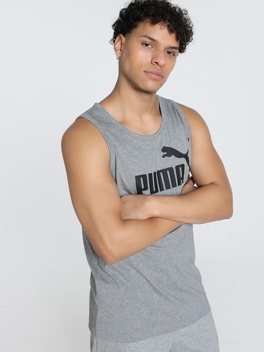 Puma No. 1 Logo Men Brand Logo Printed Pure Cotton Sleeveless Tank