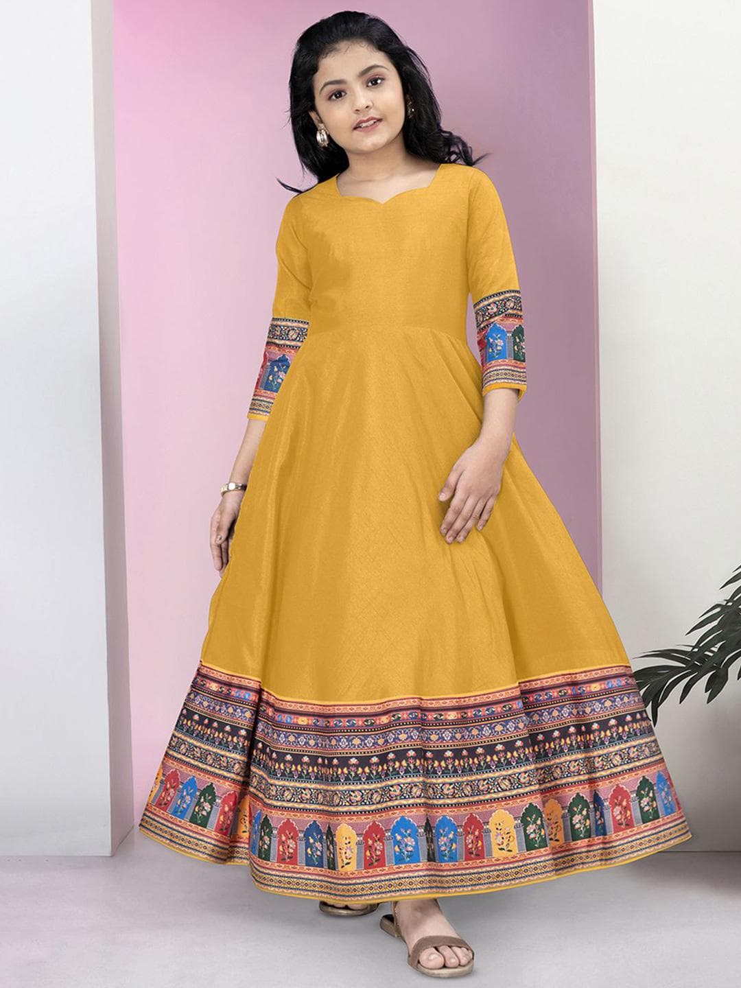 Sangria Girls Digital Printed Anarkali Maxi Dress