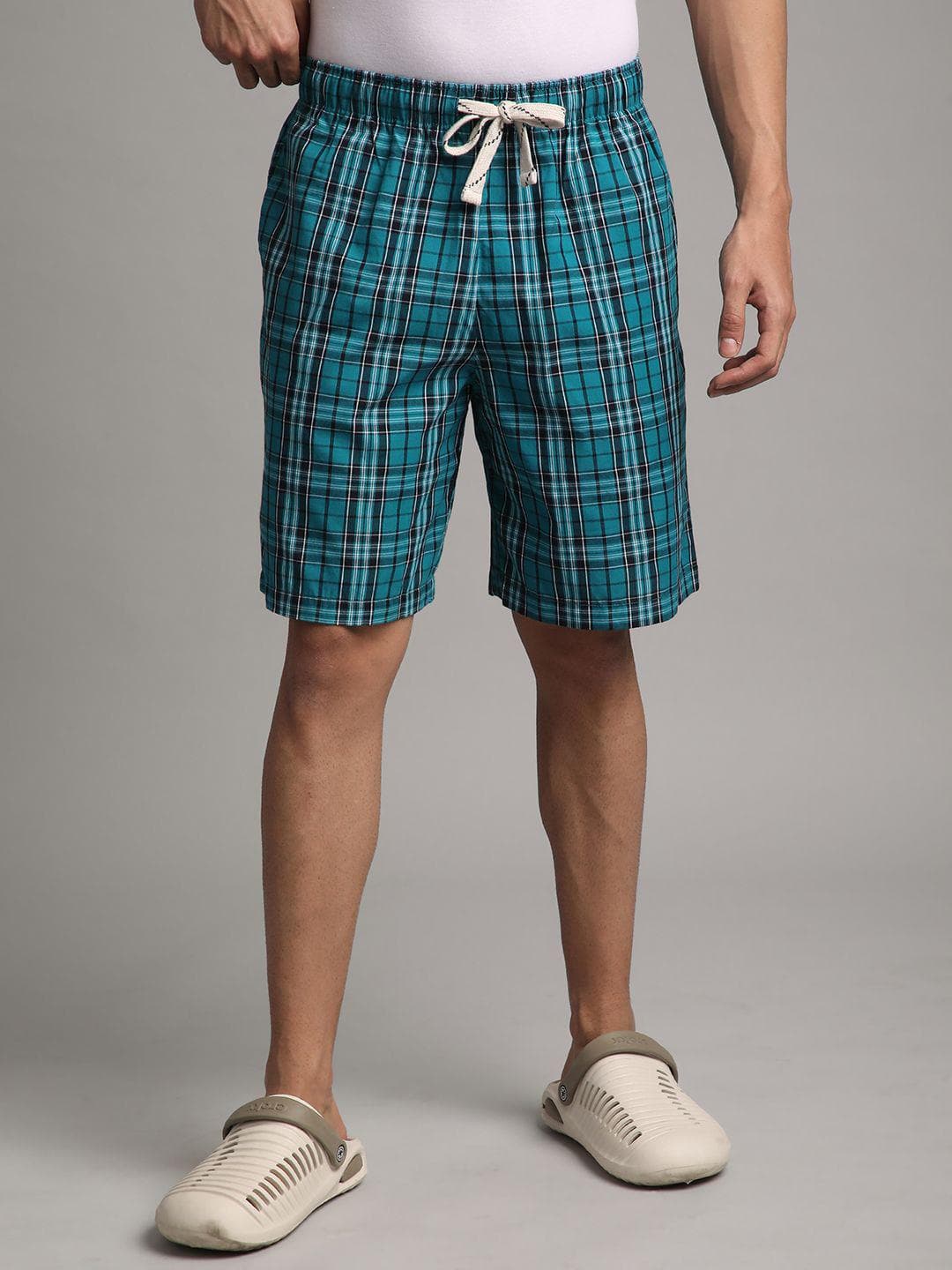 Buy BStories Men Checked Lounge Shorts - - Apparel for Men
