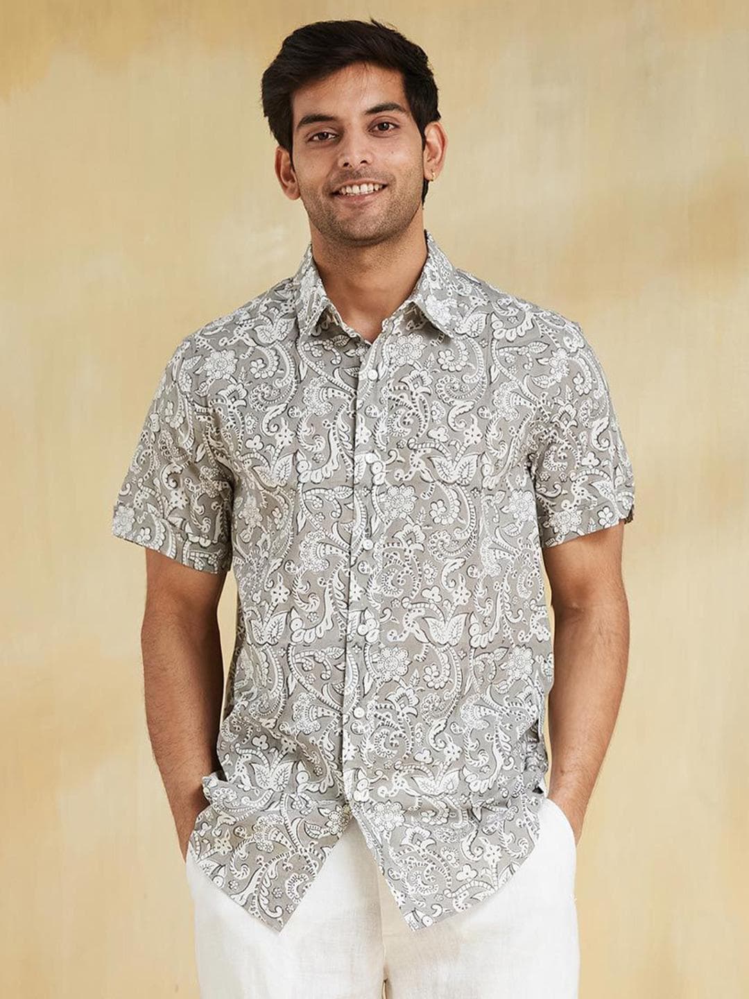 Fabindia Men Floral Opaque Printed Casual Shirt