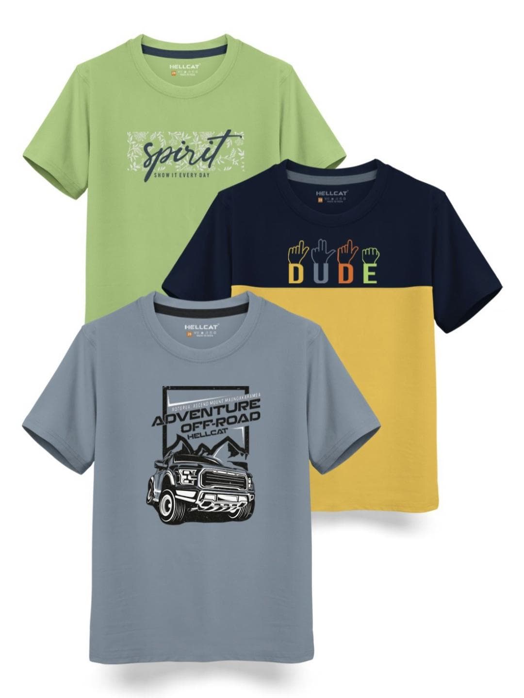 HELLCAT Boys Typography 3 Printed T-shirt