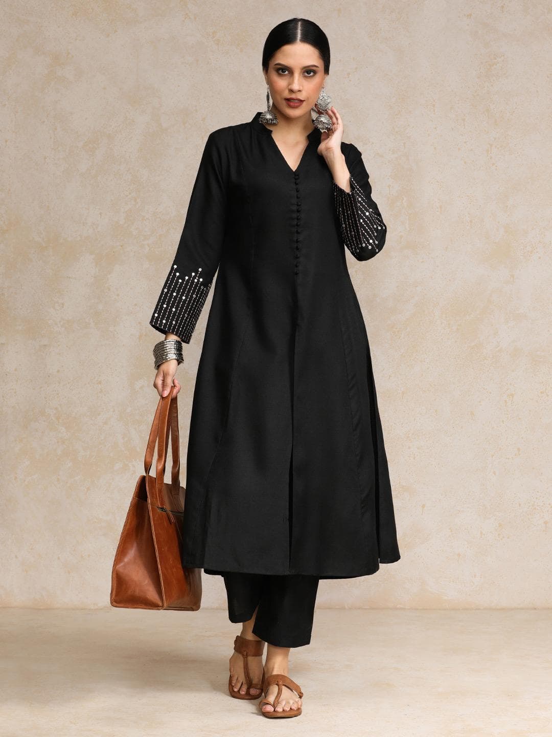 Varanga Women Ethnic Motifs Printed Regular Pure Cotton Kurta with Trousers