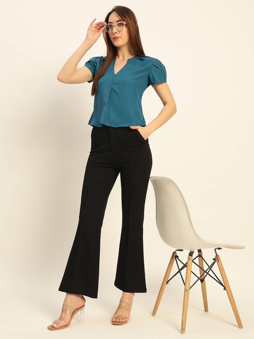Chemistry Women Premium Tailored Fit Opaque Formal Shirt