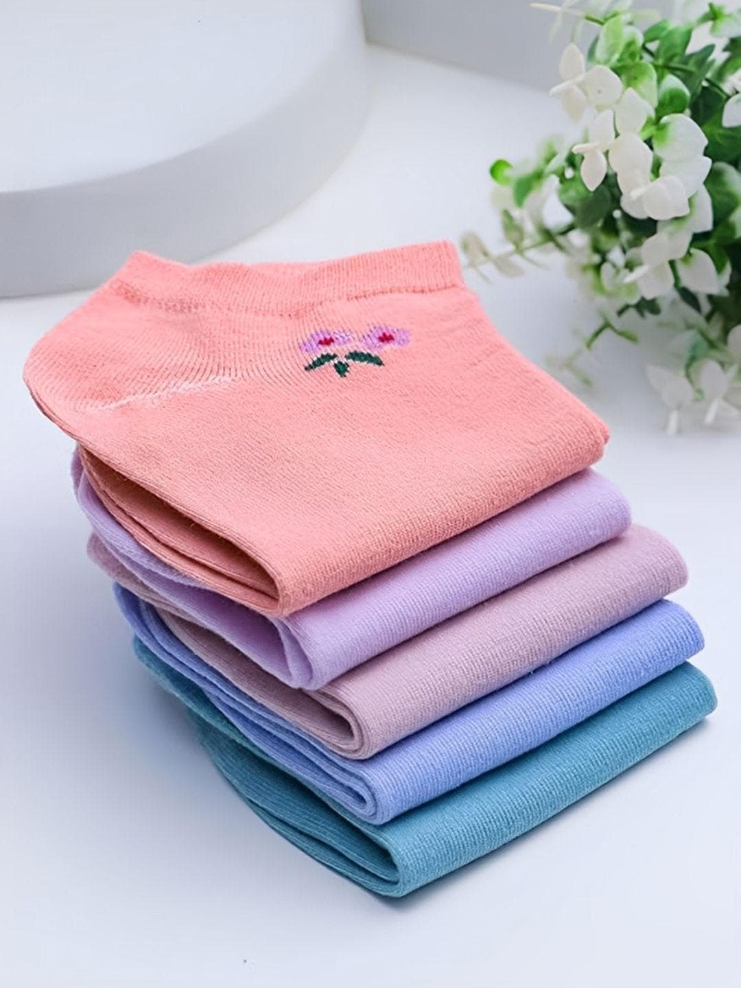 Buy StyFun Women Pack Of 5 Ankle Length Cotton Socks - - Accessories for Women