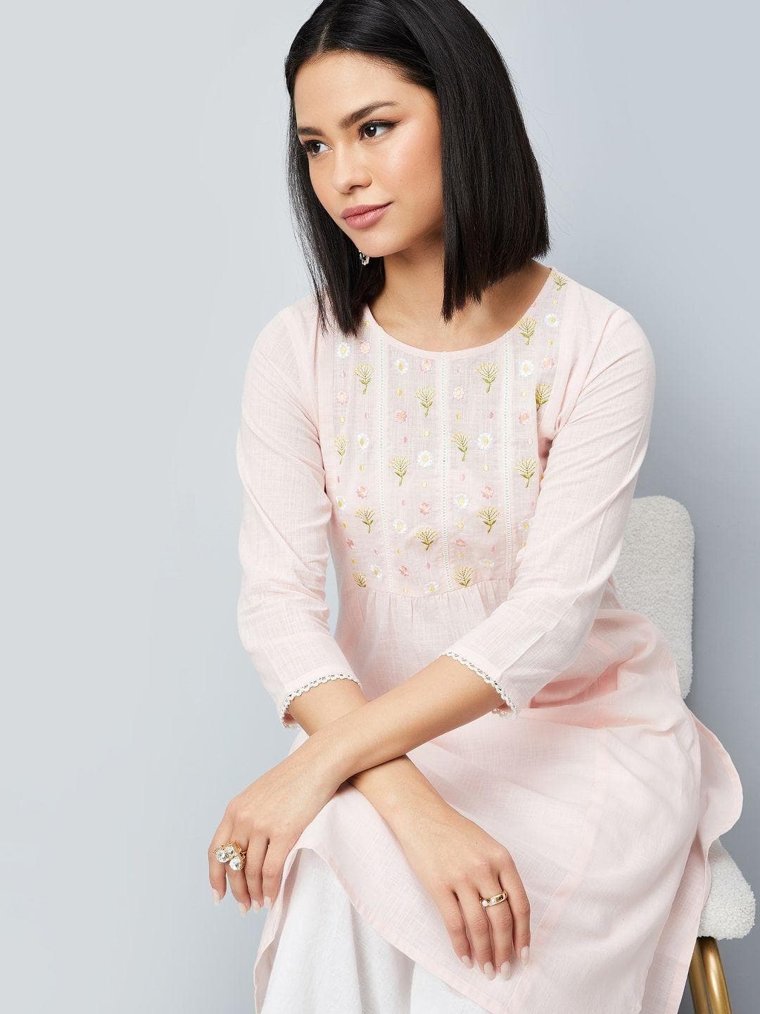 max Floral Yoke Design Thread Work Anarkali Kurtas