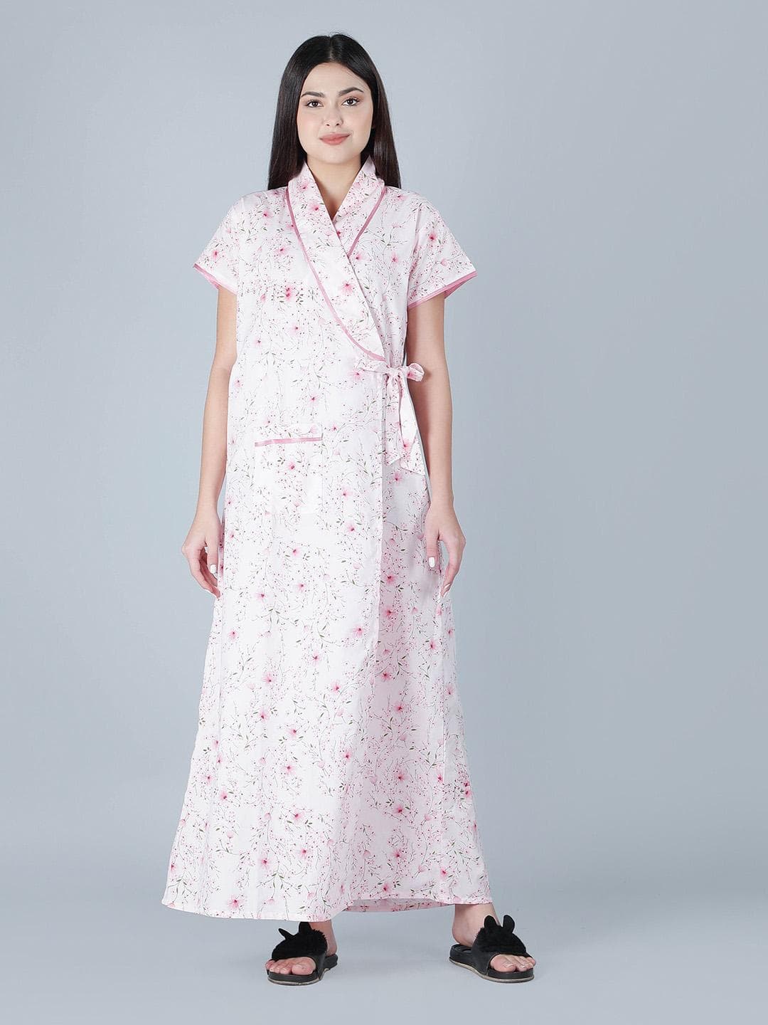 BELLAMY Women Printed Pure Cotton Robe
