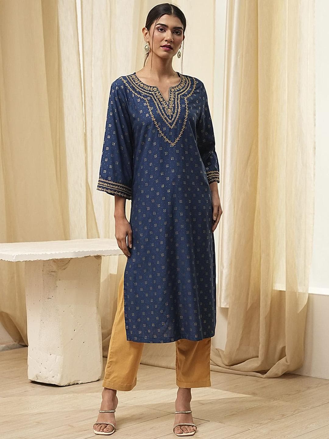 Biba Women Ethnic Motifs Embroidered Kurta