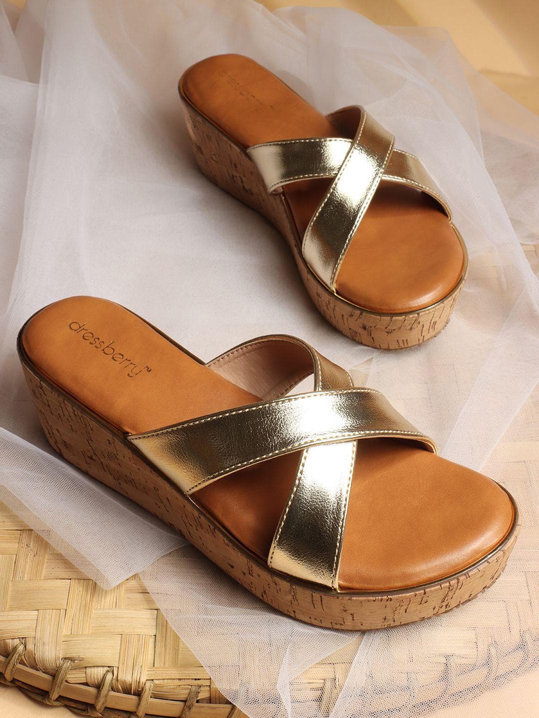 DressBerry Women Embellished PU Platform Sandals