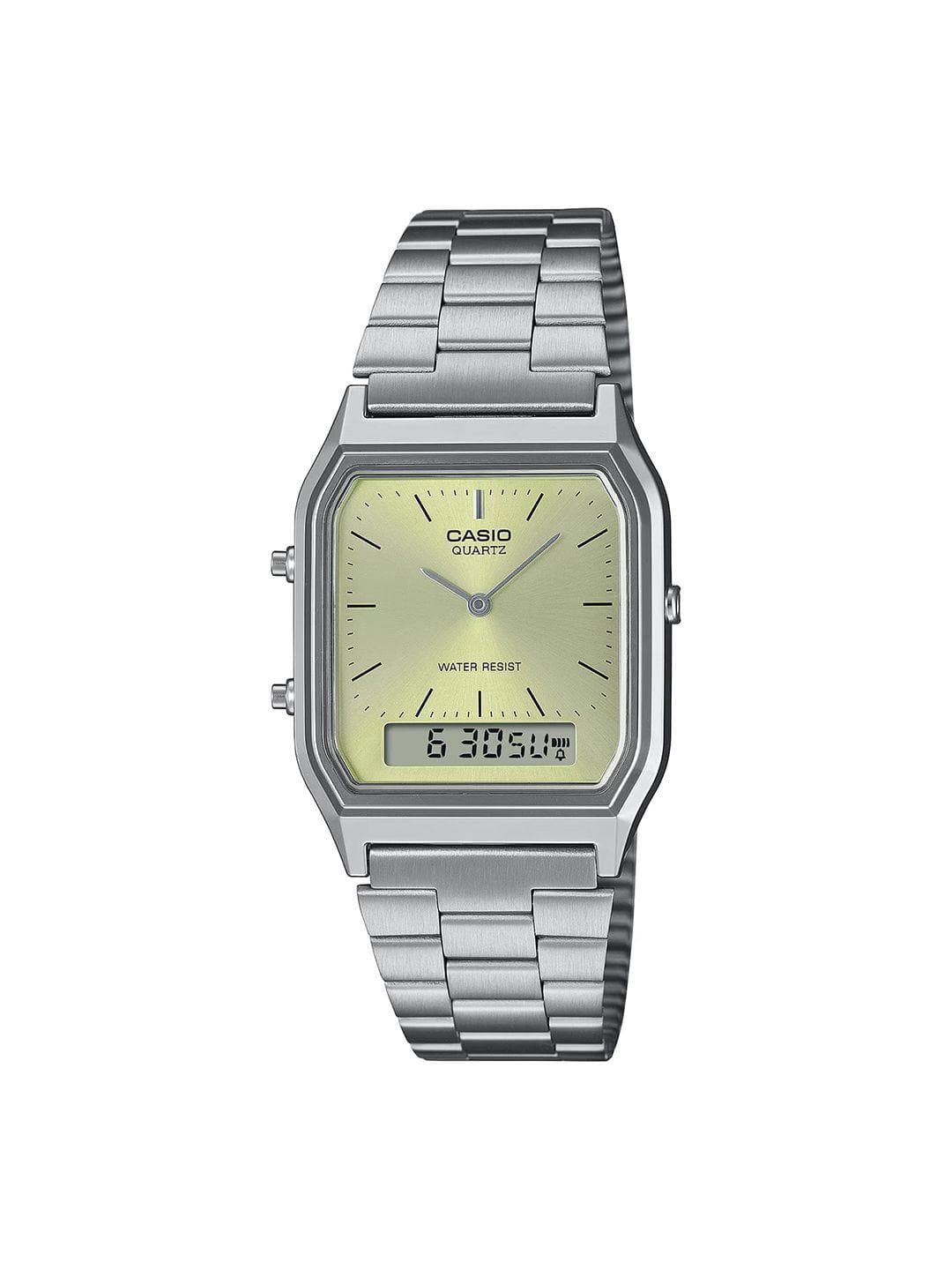 CASIO Unisex Steel Cuff Straps Analogue and Digital Chronograph Watch AD280