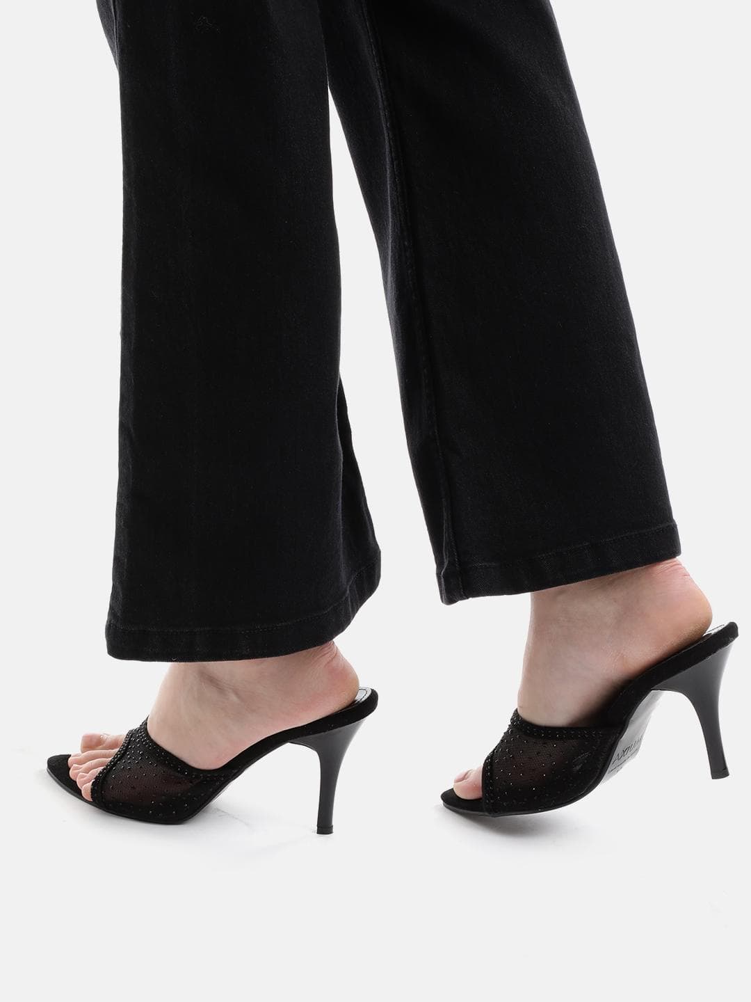AXIUM Embellished Suede Ethnic Stiletto Sandals