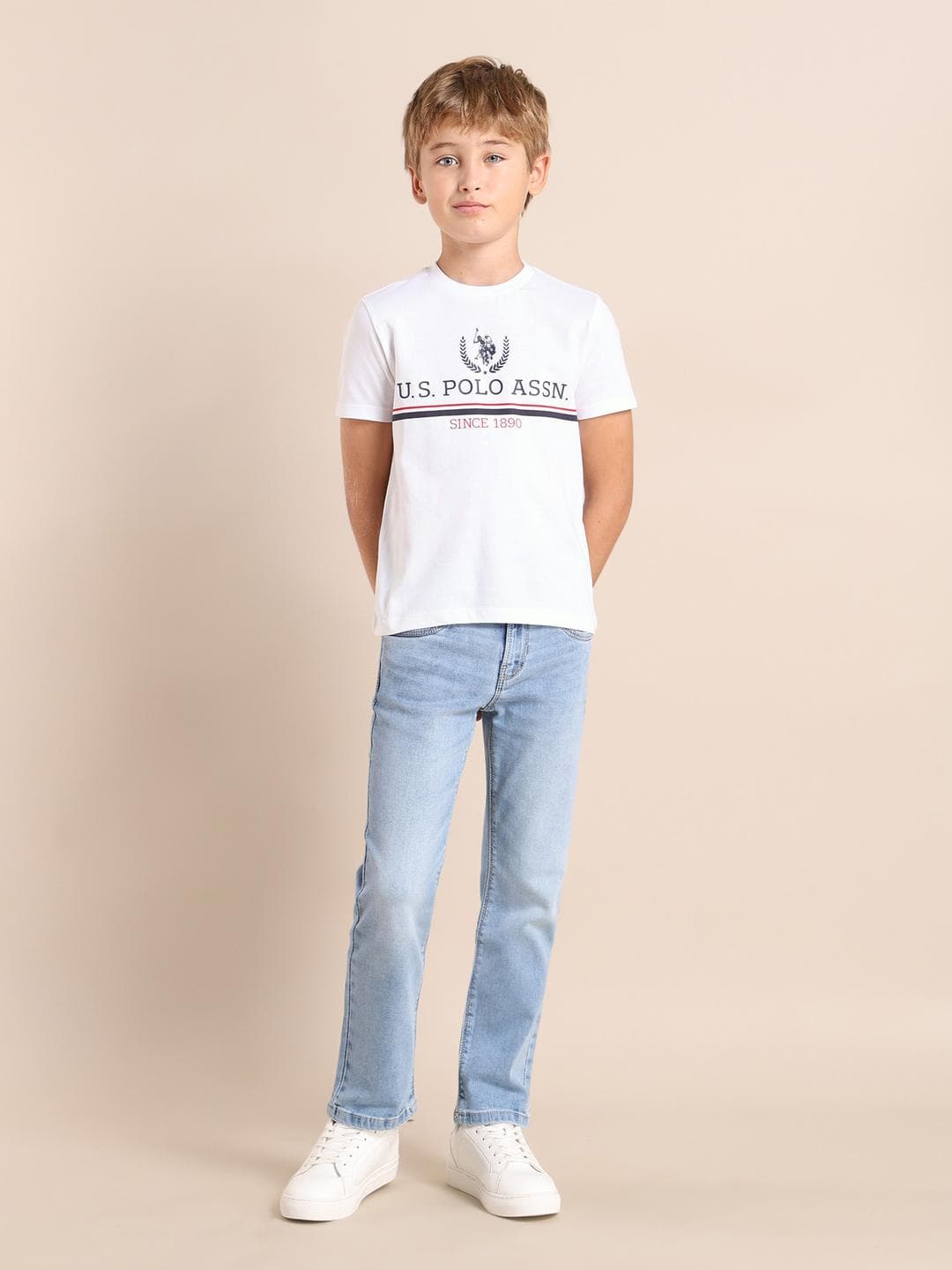 U.S. Polo Assn. Kids Boys Brand Logo Printed T-shirt