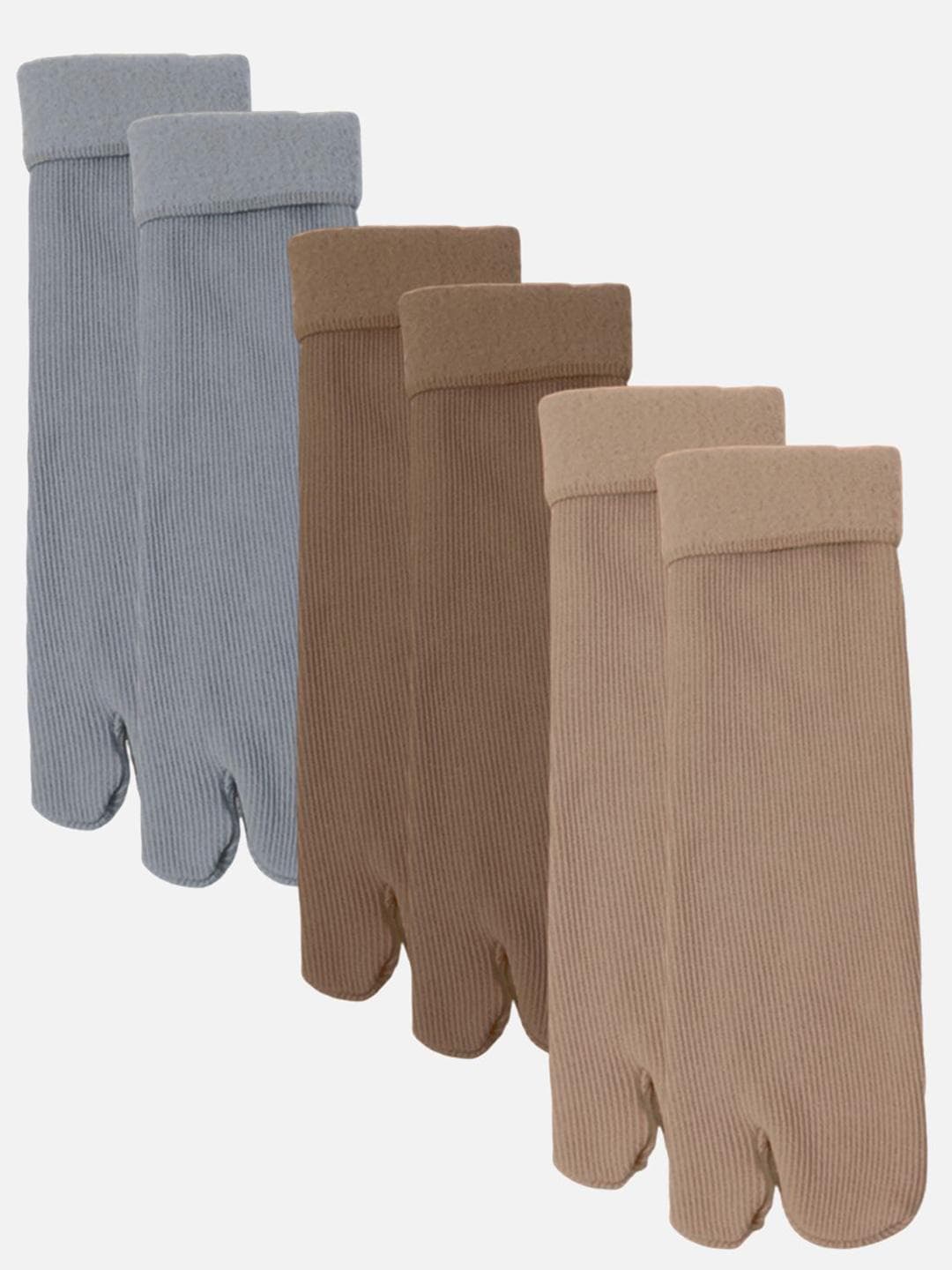 StyFun Women Pack Of 3 Thermal Warm Winter Thumb Toe Calf-Length Socks