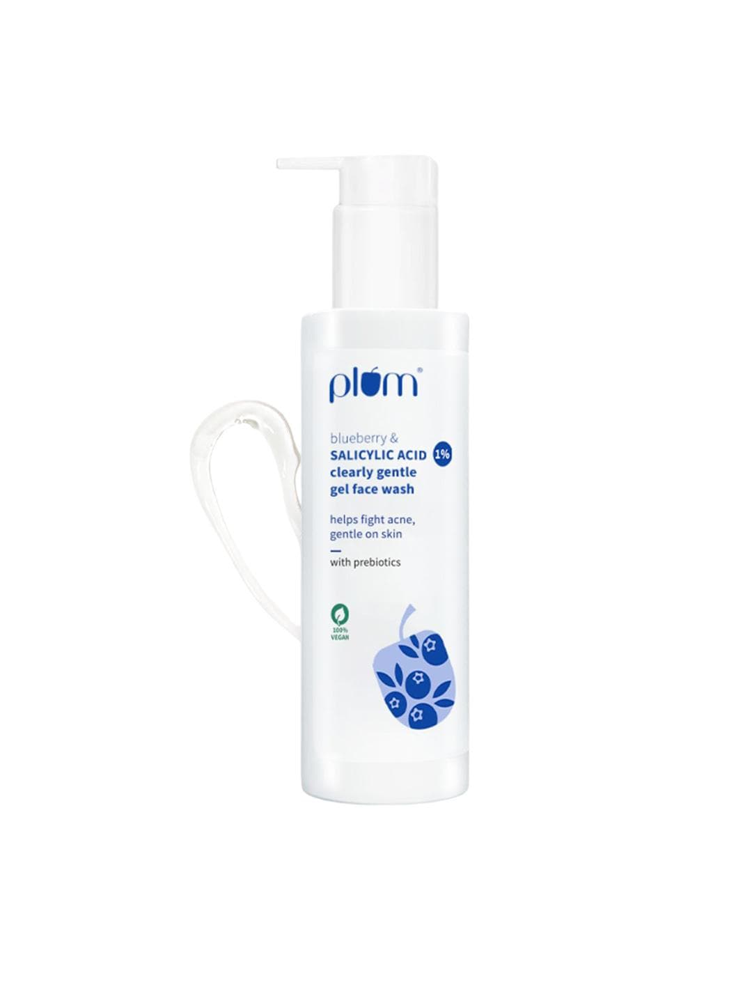 Buy Plum Blueberry & 1% Salicylic Acid Clearly Gentle Gel Face Wash 100 Ml - - Personal Care for Unisex