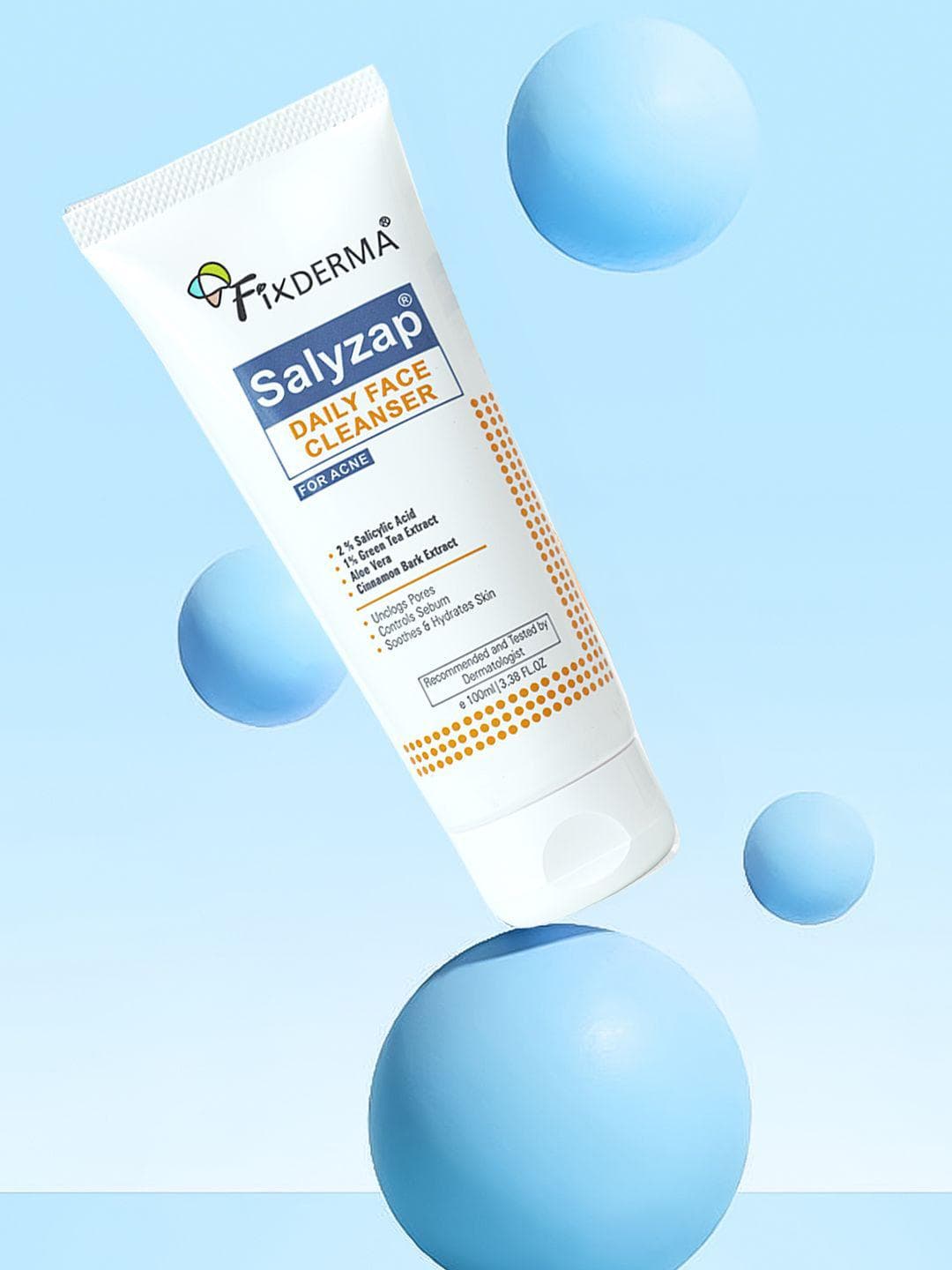 Buy FIXDERMA Salyzap Daily Face Cleanser With 2% Salicylic Acid & 1% Green Tea Extract 100ml - - Personal Care for Unisex